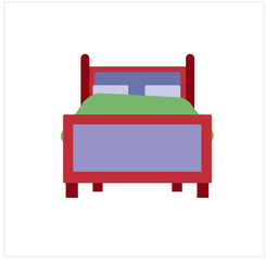 Bed icon vector flat design