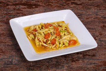 Green mango salad with seafood
