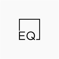 Letter EQ Logo design with square frame line art. business consulting concept. studio,room,group icon. Suitable for business, consulting group company. - vector