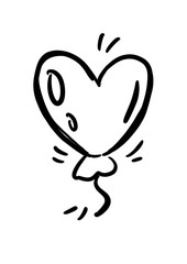 Party and festive balloon line icon, outline, linear style pictogram isolated on white. Holiday, party symbol, logo illustration. Editable stroke. Pixel perfect graphics