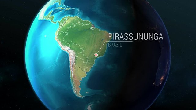 Brazil - Pirassununga - Zooming from space to earth