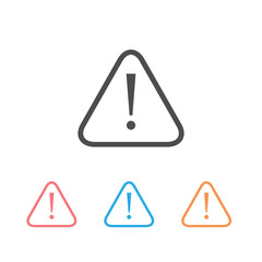 Attention sign icon set in trendy flat vector