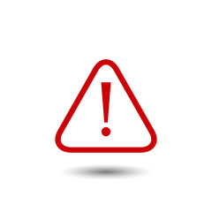Red attention sign icon in trendy flat vector