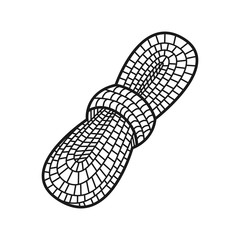 Hand drawn Climber Rope isolated on a white. Vector illustration.