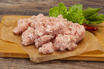 Homemade pork minced meat for cooking