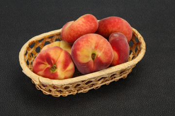 Sweet ripe tasty flat peach