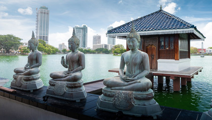 Gangaramaya Seema Malaka temple in Colombo, Sri Lanka.