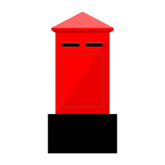 red postbox isolated on white background