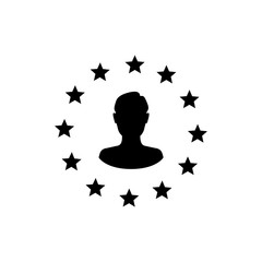 Stars of the European Union man silhouette inside. Brexit concept.