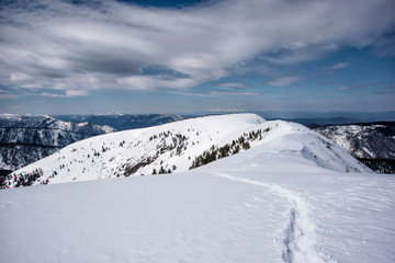 Beautiful view of mountains in the Hamar Daban area. Panorama