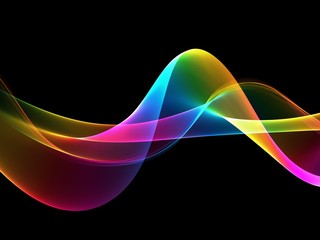 Abstract multicolored light waves background