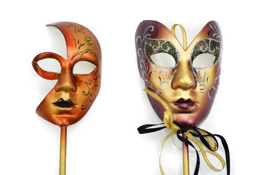 Colorful Venetian mask for a celebration on an isolated background