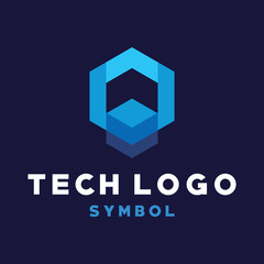 Hexagon Technology Logo Design. Modern and Geometric Icon. Shape Digital Emblem Symbol. Logo Inspiration For Business And Company.