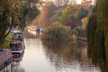 A lazy autumn afternoon on the River Cam in Cambridge England.  