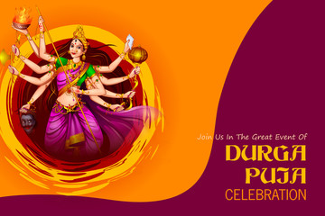 easy to edit vector illustration of Happy Durga Puja India festival holiday background