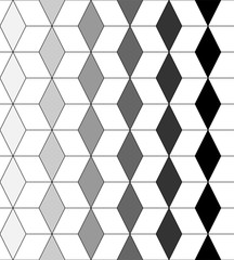 Geometric pattern with grey transition rhombus. Seamless tile background, graphic mosaic pattern. Vector illustration