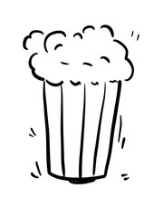 Popcorn line icon. Pop corn, bucket, box. Cinema concept. illustration can be used for watching movie, takeaway food, snack