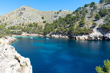 view of Cala Murta Bay in Majorca