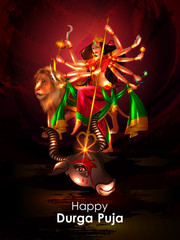 easy to edit vector illustration of Happy Durga Puja India festival holiday background