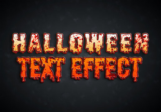 Halloween Bloody Text Effect Mockup