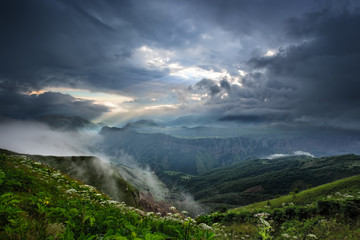 Fototapeta na wymiar Rain in the mountains