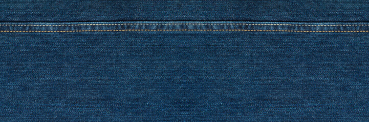 Blue Jeans Cloth With Seam. Background Texture