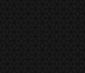 Black trending cubes seamless pattern. Vector illustration.
