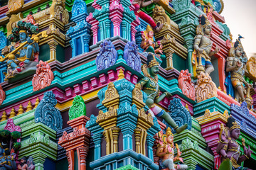 Beautiful statues in a Hindu temple