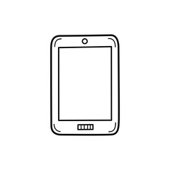 Hand drawn Tablet isolated on a white. Sketch. Vector illustration.