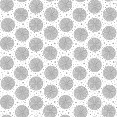 Black and white fruit seamless pattern with geometric lemons