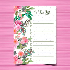 notebook with flowers background
