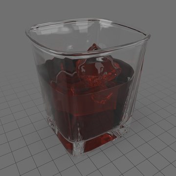 Whiskey glass with ice