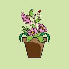 Isolated flower icons with in the green background .Trendy flower icons and modern flower symbols