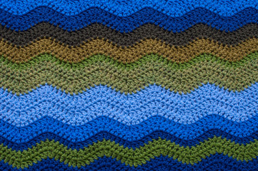 Fototapeta premium Detail of chevron stitch crochet blanket