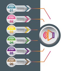 business infographic template design with connected circle elements.can be used for workflow layout, diagram, number options, web design. illustration ,EPS10