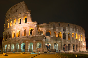 Naklejka premium Colosseum in Rome roman amphitheater, Italy. Main italian landmark
