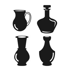 vase icon set isolated on white background from home decoration collection