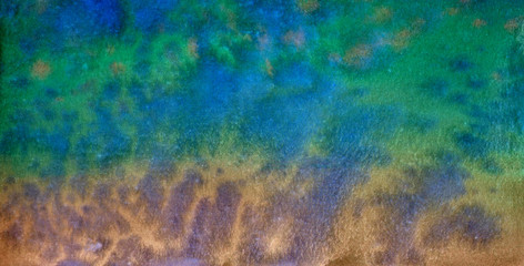 Beautiful abstract multicolor smudges watercolor background, rainbow sky in hand painted watercolor background spring summer design