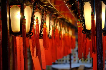 China Hong Kong colorful Chinese temple lamps