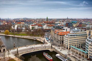 Fototapeta na wymiar Beautiful top cityscape view of Berlin, Germany.