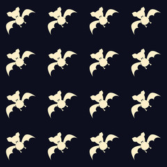 Cute Halloween bat. Seamless vector illustration with spooky silhouettes