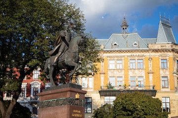 Monument to Danylo Halytskyi in Lviv