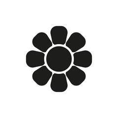 Flower icon. Black silhouette. Isolated object on a white background. Isolate.