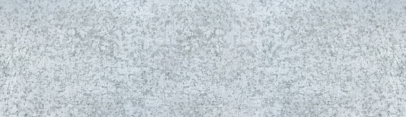 Old scratched steel metal wide texture. Silvery shabby panoramic metallic surface. Light gray widescreen background