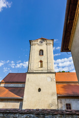 Fototapeta na wymiar Church tower in the Red Monastery, Slovakia