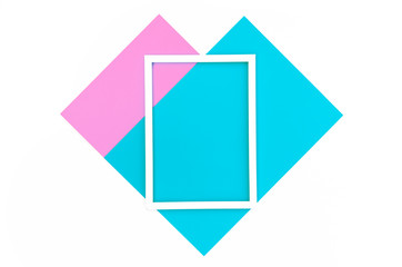 A contrasting colorful heart-shaped background with a white frame.