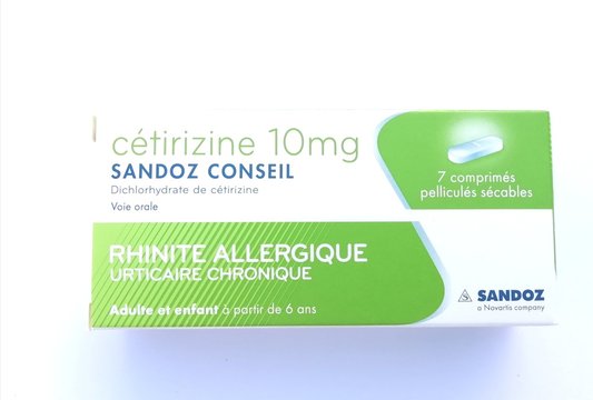 c&eacute;tirizine 10mg ,comprim&eacute;s rhinite allergique, urticaire