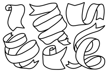 Ribbons vintage isolated on white background.