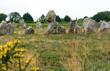 the prehistoric standing stone alignments of Carnac in Brittany