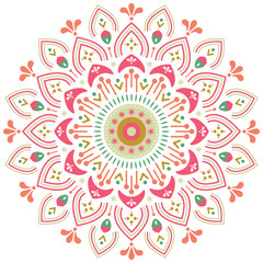 Abstract floral autumn season mandala. Abstract folk decorative element